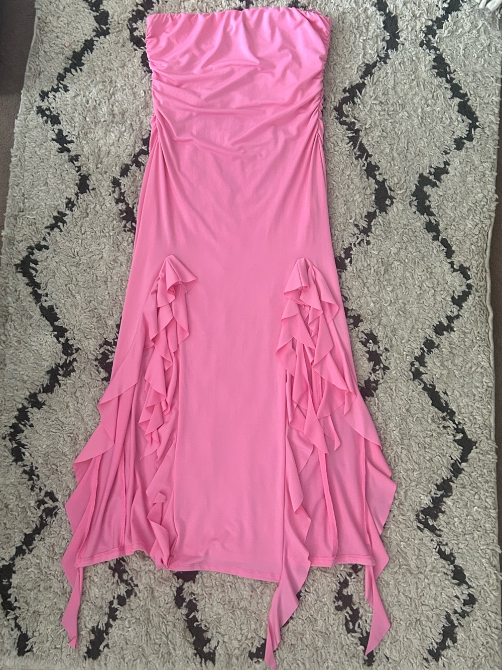 Pink Strapless Maxi Dress